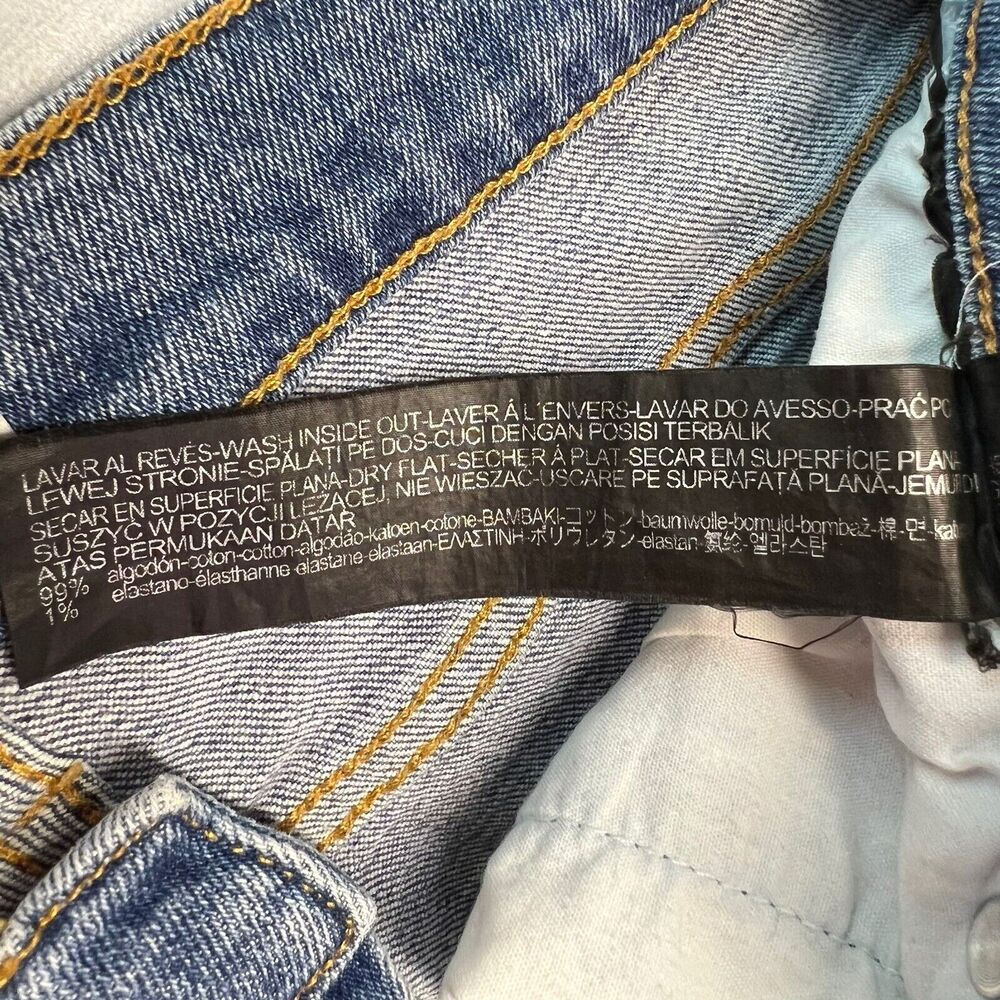 Zara Premium Denim Women's Size 2 Raw Hem Stitch Detail Jeans Mid Rise - Picture 5 of 16